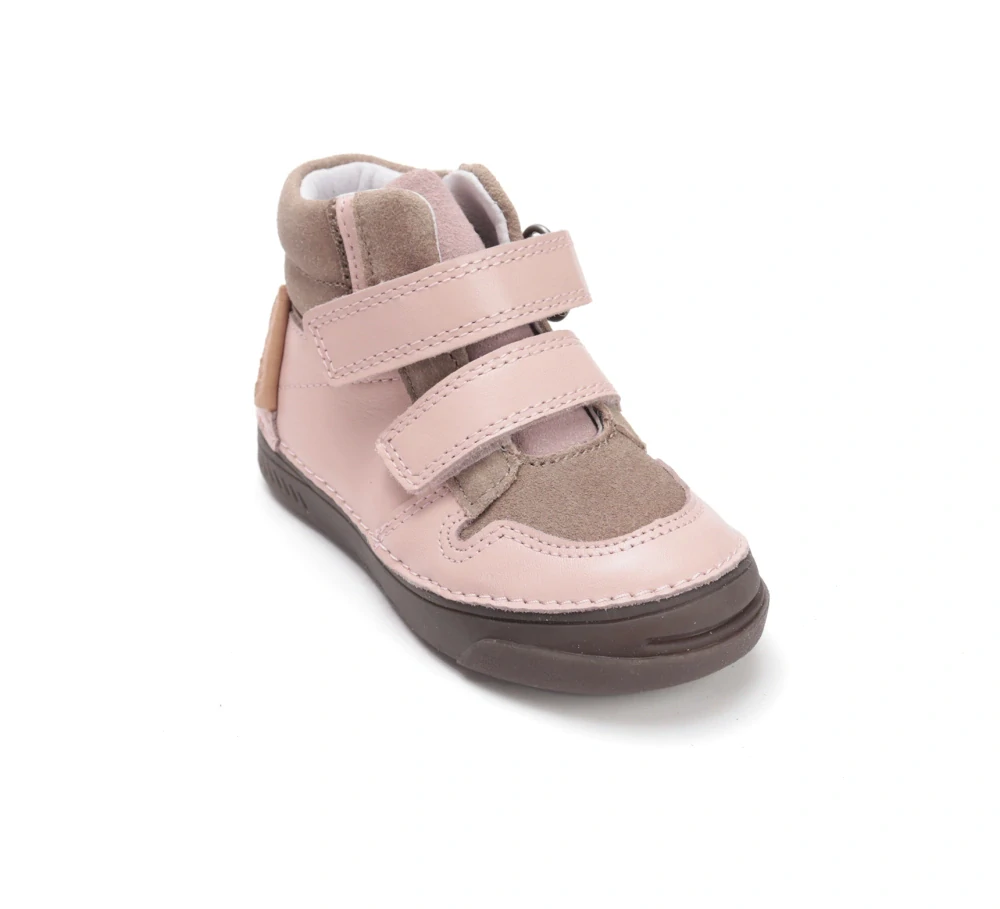 Dívčí kožené boty D.D.step A040-52560EM - růžovo-šedá